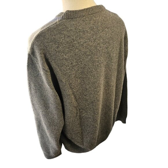 Jos A Bank Argyle Pullover Sweater Men XL Crew Neck Lambs Wool Blnd Blue on Gray - Picture 7 of 9